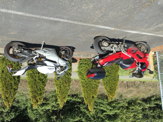 A white 2013 Ducati 1199 S in Georgetown, Seattle