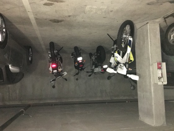 Jonathan's motorcycles parked together in Denny Triangle, Seattle