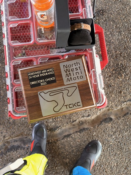 NorthWest Mini Moto 24 Hour Endurance Director's Choice 2025 plaque