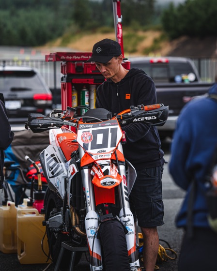 The #101 Spiva Racing KTM 450 SMR in the paddock at Vancouver Island Motorsport Circuit (photo 32 of 61)