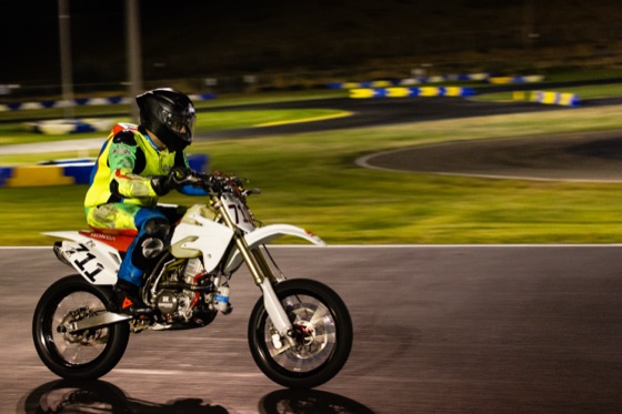 Jonathan Spiva (#711) riding the Honda CRF150R in the Mini GP main on Saturday at Tri-City Kart Club (photo 8 of 22)