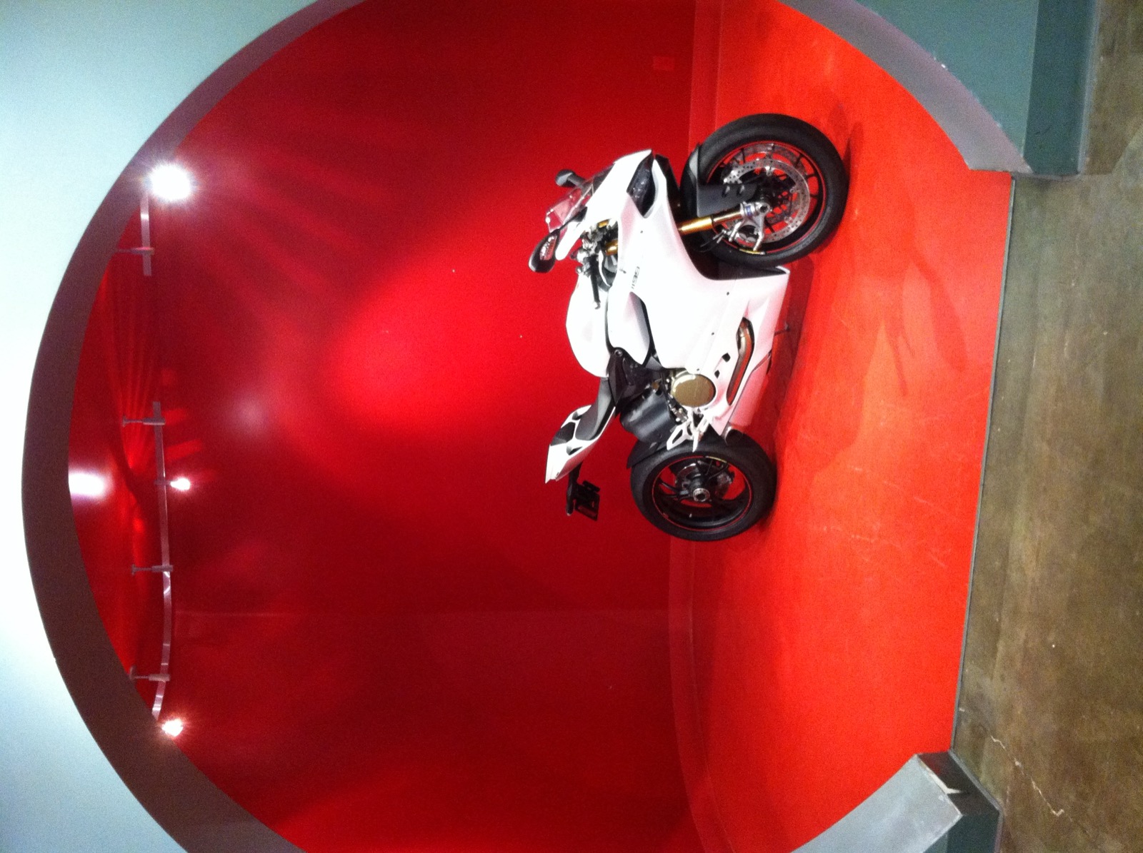 A new white 2013 Ducati 1199 S on the day it was picked up