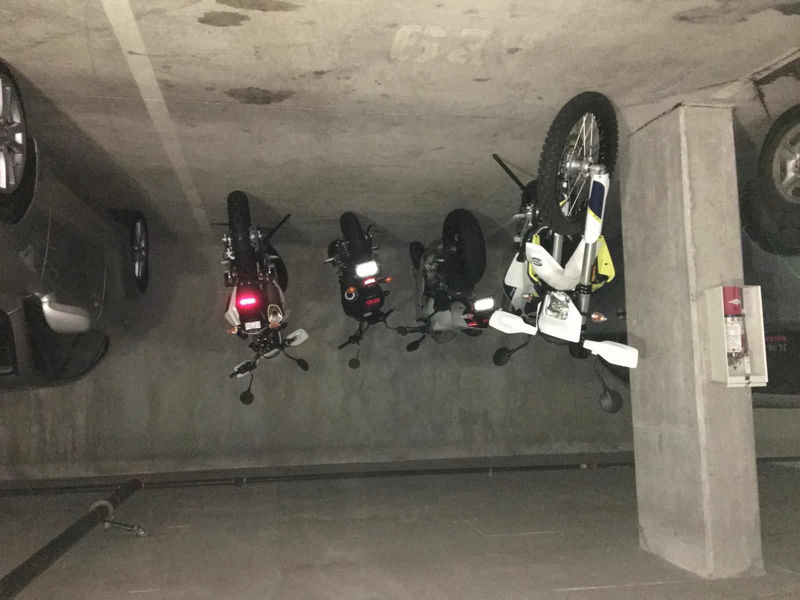 Jonathan's motorcycles parked together in Denny Triangle, Seattle