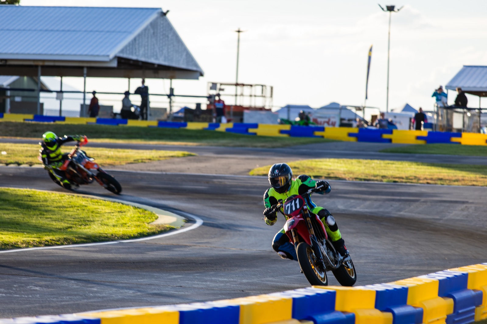 Jonathan Spiva (#711) riding the Ducati Desmo450 in the Asphalt Expert heat on Saturday at Tri-City Kart Club (photo 4 of 22)