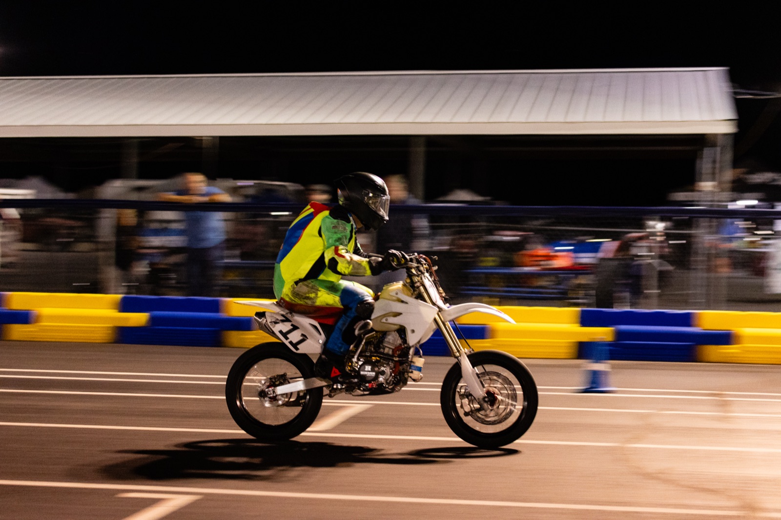 Jonathan Spiva (#711) riding the Honda CRF150R in the Mini GP main on Saturday at Tri-City Kart Club (photo 7 of 22)