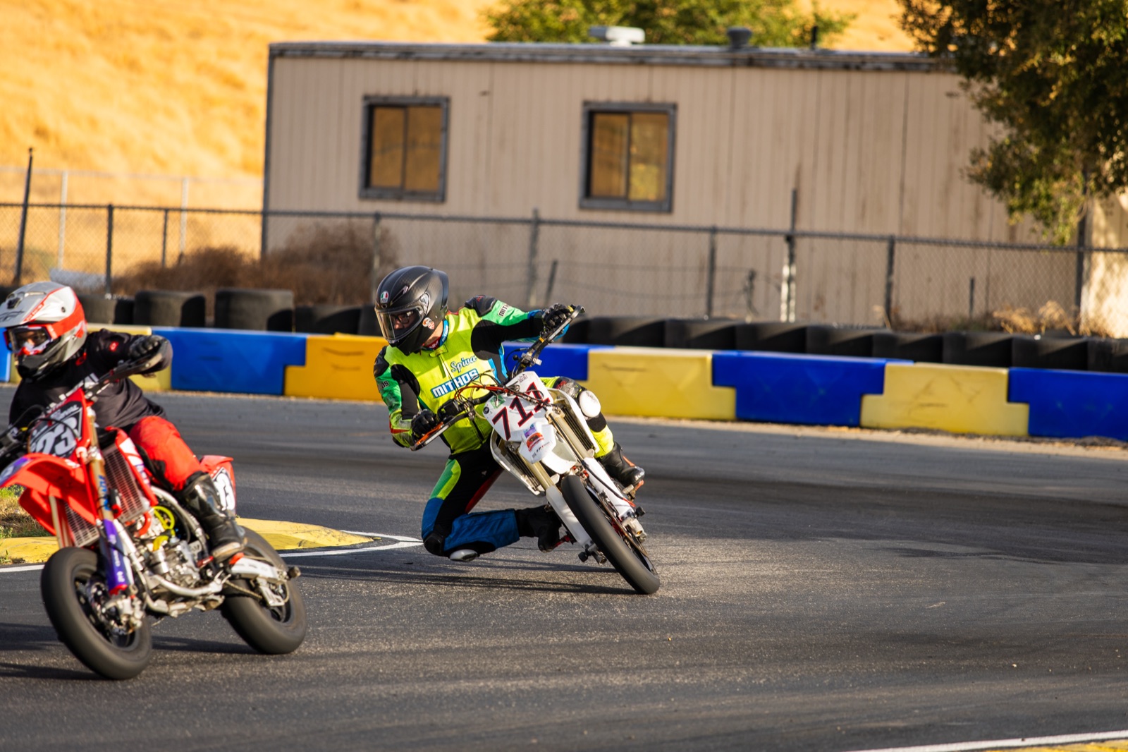 Jonathan Spiva (#711) riding the Honda CRF150R in the Mini GP heat on Sunday at Tri-City Kart Club (photo 11 of 22)