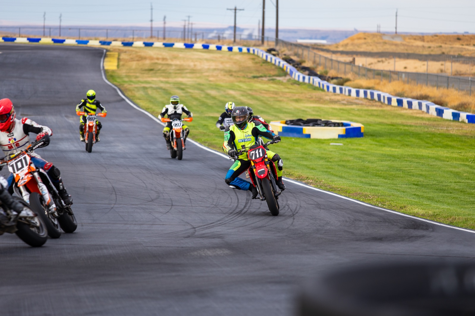 Jonathan Spiva (#711) riding the Ducati Desmo450 in the Asphalt Expert heat on Sunday at Tri-City Kart Club (photo 12 of 22)