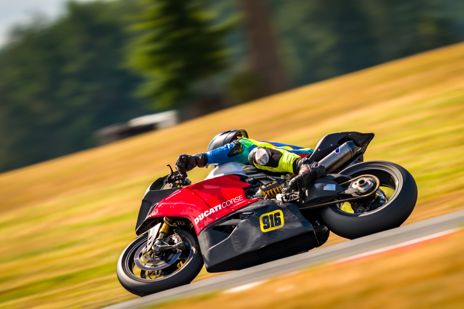 Jonathan Spiva (#916) racing the Ducati Panigale R at The Ridge Motorsports Park on Sunday (photo 52 of 69)