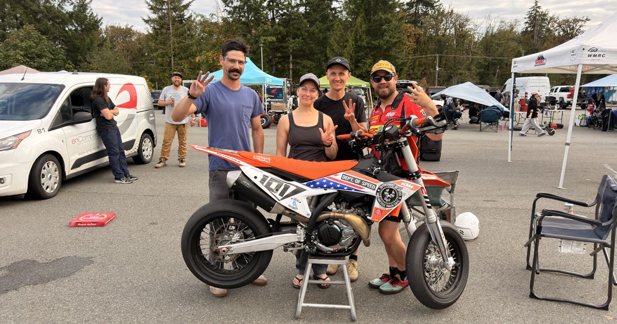 Spiva Racing with the #101 KTM 450 SMR after finishing third at the Isle of Van 9 Hour